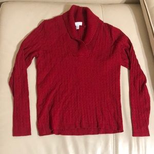 Red Cowl Neck Top